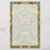 Gewebe mit einem wiederholenden Blumenmotiv Briefpapier (Vorderseite)