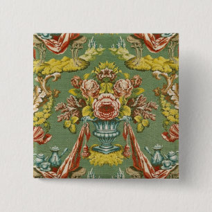Gewebe mit einem wiederholenden Blumenmotiv Button