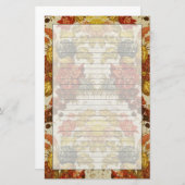 Gewebe mit einem wiederholenden Blumenmuster Briefpapier (Vorne/Hinten)