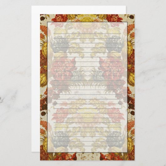 Gewebe mit einem wiederholenden Blumenmuster Briefpapier (Vorne/Hinten)