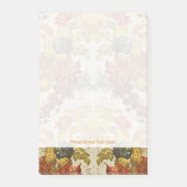 Gewebe mit einem wiederholenden Blumenmuster Post-it Klebezettel (Vorderseite)