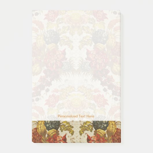 Gewebe mit einem wiederholenden Blumenmuster Post-it Klebezettel (Vorderseite)