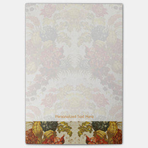 Gewebe mit einem wiederholenden Blumenmuster Post-it Klebezettel