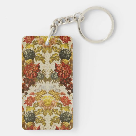 Gewebe mit einem wiederholenden Blumenmuster Schlüsselanhänger (Rückseite)