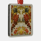 Gewebe mit einem wiederholenden Blumenmuster Silbernes Ornament (Rechts)