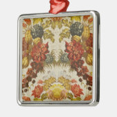 Gewebe mit einem wiederholenden Blumenmuster Silbernes Ornament (Links)