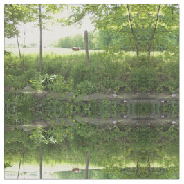 Gewebe mit Weidenszene Stoff