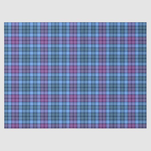 Gewebe oder Decoupage Paper Tartan Pink Lila Blue Seidenpapier (Vorderseite)