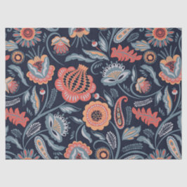 Gewebe oder Dekoupage Paper - Boho Bold Floral Blu Seidenpapier