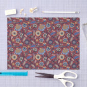 Gewebe oder Dekoupage Paper - Boho Bold Floral Red Seidenpapier (Handwerk)