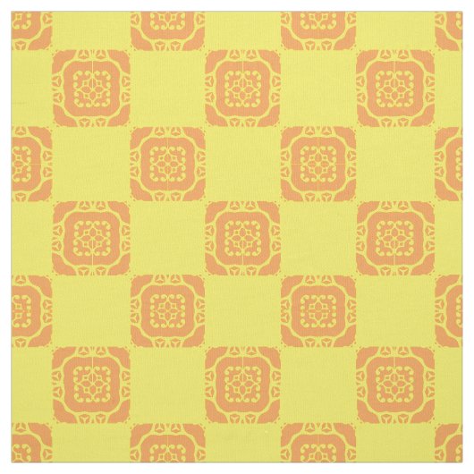 Gewebe - Orangefarbene Tile Stoff (Muster)