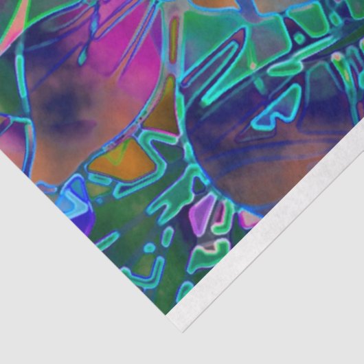 Gewebe Papier, Abstrakt verklebtes Glas Seidenpapier (Ausschnitt)