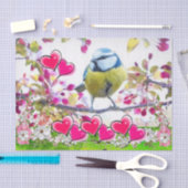 Gewebe Papier Bird rosa Herzen (Handwerk)