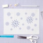 Gewebe Papier - Blaue Schneeflocken (Handwerk)