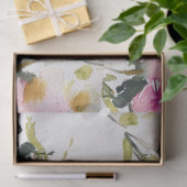 Gewebe Papier - Collage Rosa Wasserfarben (Geschenk)