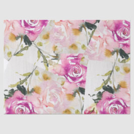 Gewebe Papier - Collage Rosa Wasserfarben