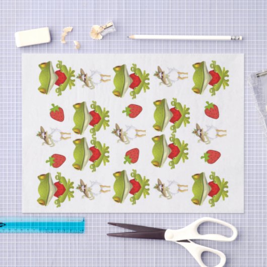 Gewebe Papier Frösche Hühnerraubbe (Handwerk)