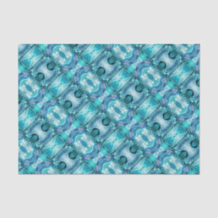 Gewebe Papier - Kristalle aus Aquamarine