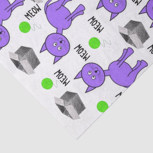 Gewebe Papier Lila Katzen (Ausschnitt)