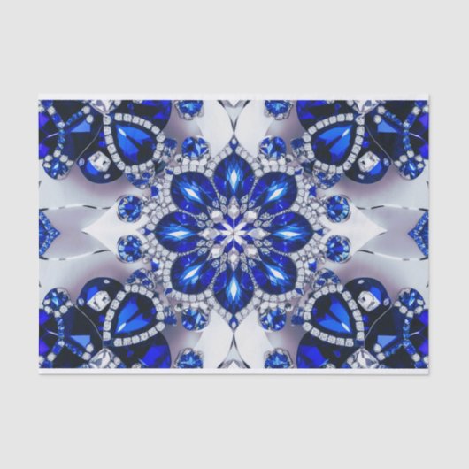 Gewebe-Papier mit blauweißem Farbdesign Seidenpapier (Vorderseite)