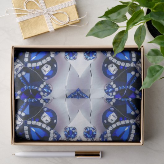 Gewebe-Papier mit blauweißem Farbdesign Seidenpapier (Geschenk)