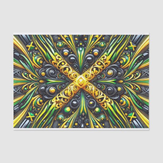 Gewebe-Papier mit jamaikanischer Farbgestaltung Seidenpapier (Vorderseite)