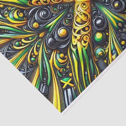 Gewebe-Papier mit jamaikanischer Farbgestaltung Seidenpapier (Ausschnitt)