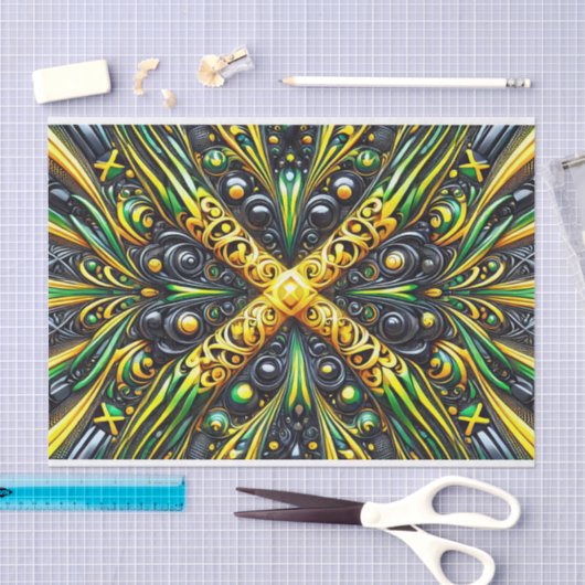 Gewebe-Papier mit jamaikanischer Farbgestaltung Seidenpapier (Handwerk)