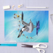 Gewebe Papier Seagull Fisch Vogelwelt Ozeanwelle (Handwerk)