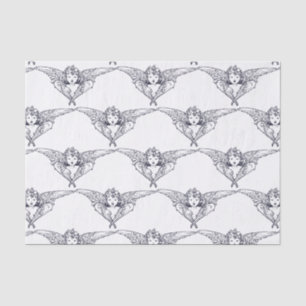 Gewebe-PapierANGELN IN BLAU UND WEISS Seidenpapier