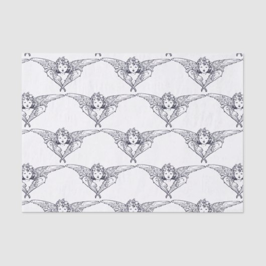 Gewebe-PapierANGELN IN BLAU UND WEISS Seidenpapier (Vorderseite)
