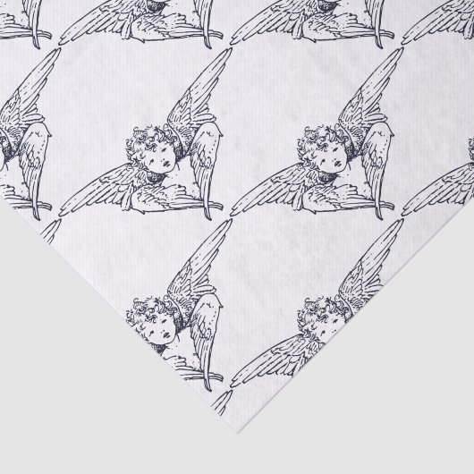 Gewebe-PapierANGELN IN BLAU UND WEISS Seidenpapier (Ausschnitt)