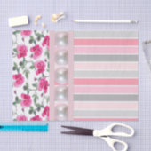 Gewebe Papierblütenrosa Streifen Seidenpapier (Handwerk)