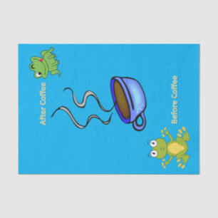 Gewebe Papierfrösche vor und nach dem Kaffee Seidenpapier