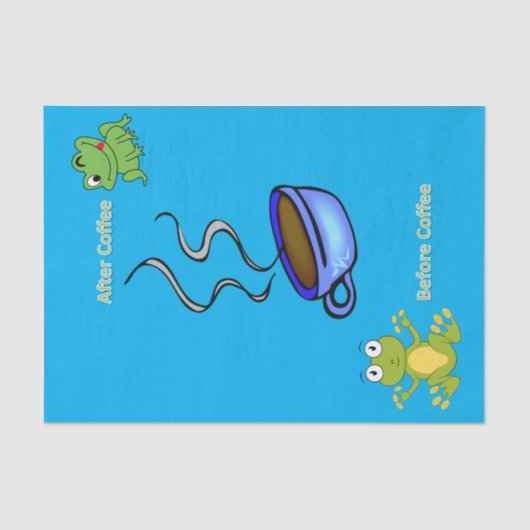 Gewebe Papierfrösche vor und nach dem Kaffee Seidenpapier (Vorderseite)