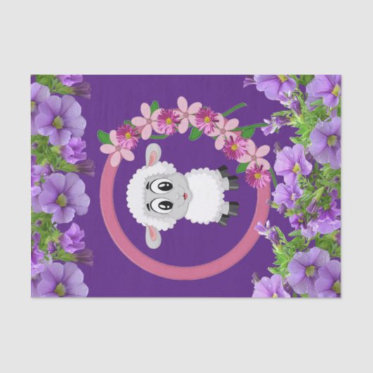 Gewebe Papierschaf Lila Seidenpapier (Vorderseite)