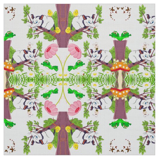 Gewebe, Possum Chicks, Blütengewächse Stoff (Muster)