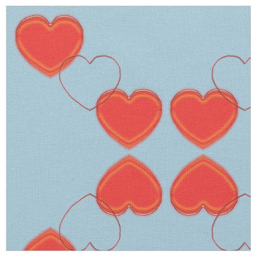 Gewebe - Reflektierte Herzen Stoff (Nahaufnahme)