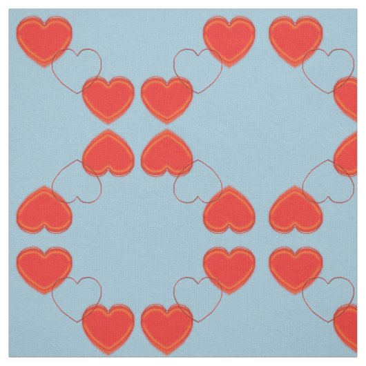 Gewebe - Reflektierte Herzen Stoff (Muster)