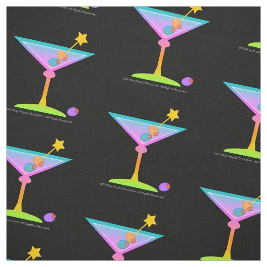 GEWEBE - REGENBOGEN-MARTINI-COCKTAIL STOFF (Muster)
