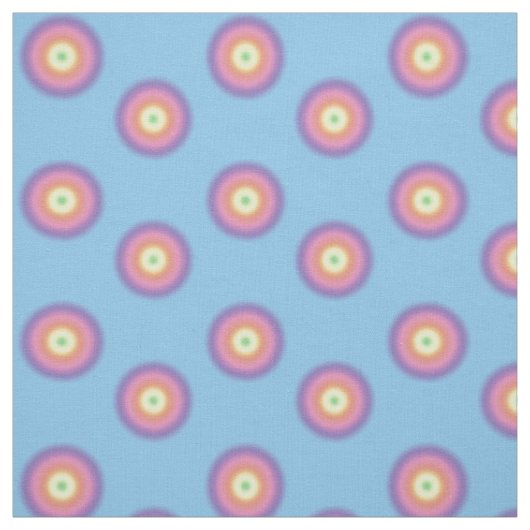 Gewebe - Regenbogenkreise auf blau Stoff (Muster)