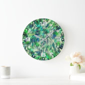 Gewebe Textur Grüne Pelze Design-68745 Große Wanduhr (Zuhause)