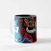 Gewebe und Malerpinsel Zweifarbige Tasse (Vorderseite Links)