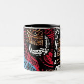 Gewebe und Malerpinsel Zweifarbige Tasse (Mittel)