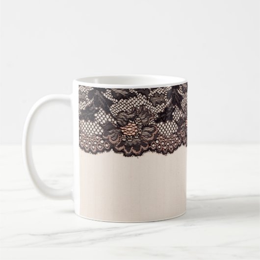 Gewebe und Spitzen für den Hintergrund Kaffeetasse (Links)