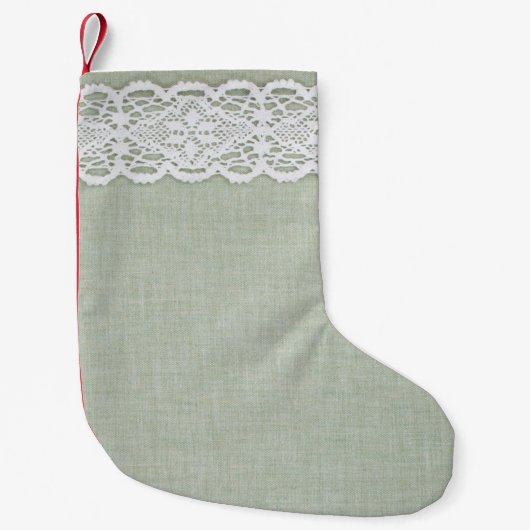 Gewebe und Spitzen Kleiner Weihnachtsstrumpf (Vorderseite)