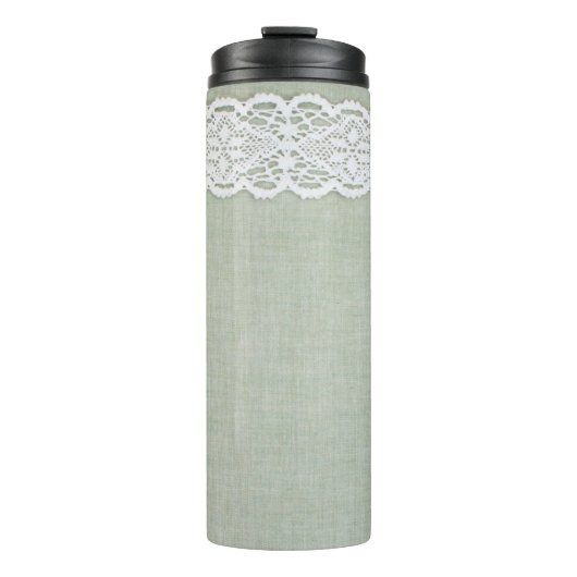 Gewebe und Spitzen Thermosbecher (Vorderseite)