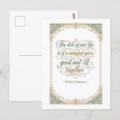 "Gewebe unseres Lebens" Shakespeare Postkarte (Vorne/Hinten)
