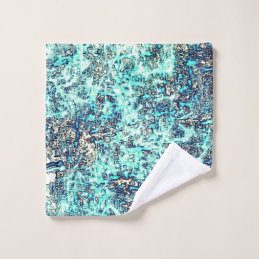 Gewebe von Fäden oder schwammares zyanblau und gra Badhandtuch Set (Waschlappen)