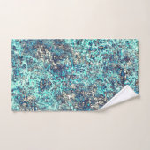 Gewebe von Fäden oder schwammares zyanblau und gra Badhandtuch Set (Handtuch)